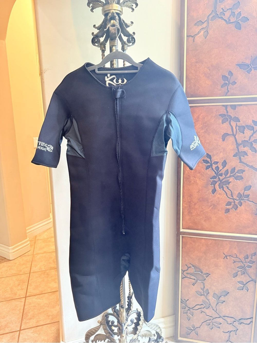 NWT Kutting Weight Neoprene Sauna Suit Short Sleeve Zip Front Black XL